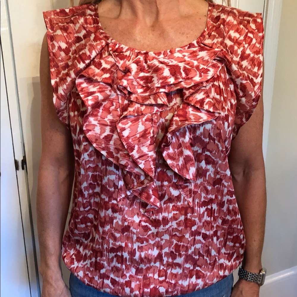 Cap sleeve ruffled top